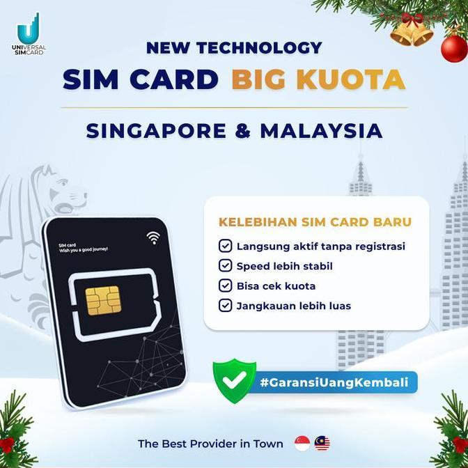 Tron- Unisim Sim Card Singapore Malaysia B Data || Travel Sim Card Singapura - Malaysia D