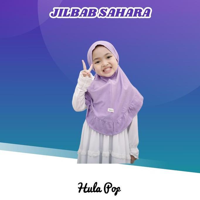 Jilbab Anak Sahara Hullapop Warna Lilac Size 1-5 Tahun Bergo Kerudung Simple Muslim Instan