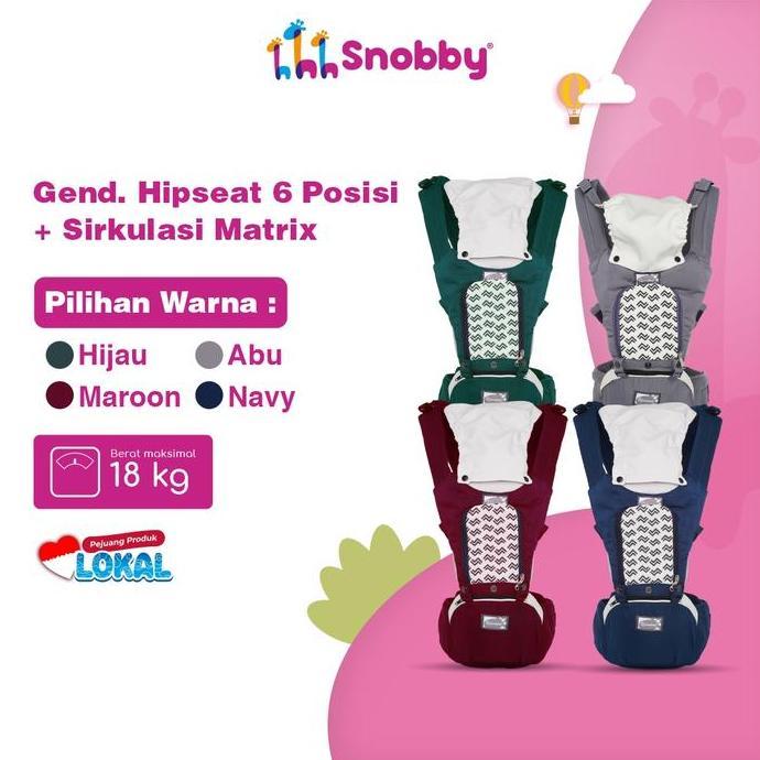 Snobby Gendongan Hipseat 6 Posisi + Sirkulasi Aplikasi Matrix TPG2147