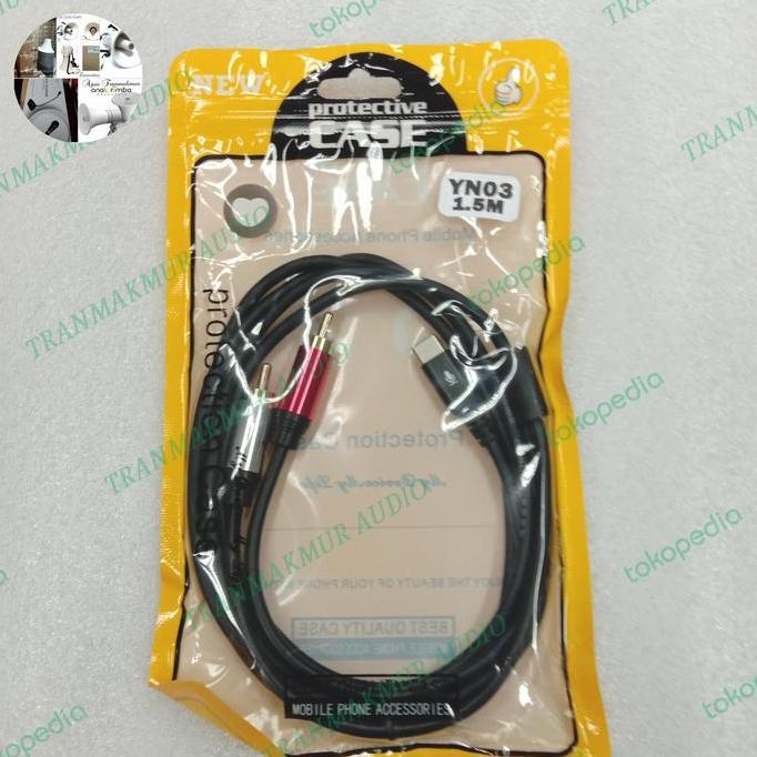 KABEL AUDIO YN03 MOBIL PHONE ACCESORIES HP KABEL 2RCA - TYPE C TRAN27
