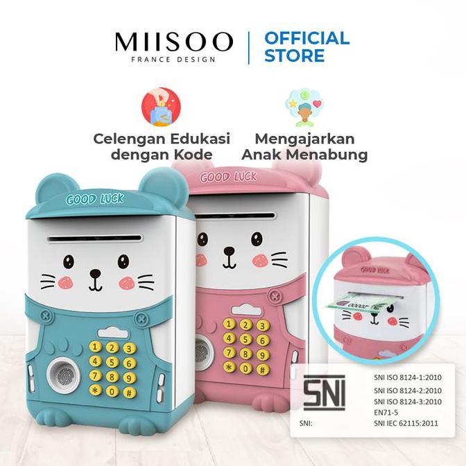 lovapos5 - miisoo celengan lucu music saving box/coin bank/celengan karakter/ celengan uang kertas