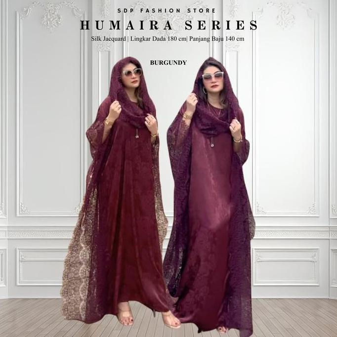Khza- Humaira Series - Kaftan Abaya Brokat Silk Jacquard, Kaftan Pesta, Dress Lebaran Kondangan