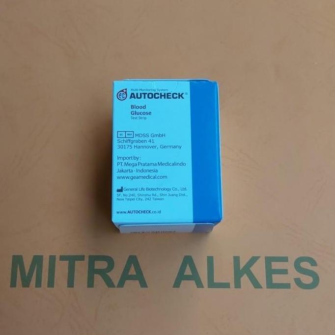 Med- Strip Gula Darah Autocheck. Glucosa / Glucose Test Strip Auto Check. Stik Guladarah Autochek.