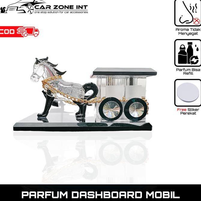 Promo [ Car Zone Int ] Pajangan & Parfum Dashboard Mobil Model Kuda Krystal Mewah | Aroma Lembut Tah