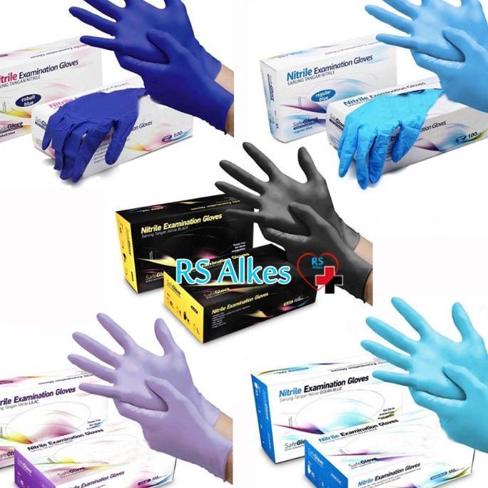 Sarung Tangan Nitrile Sarung Tangan Medis Latex Nitrile Isi 100