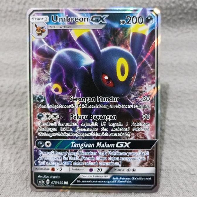 Pokemon indonesia TCG umbreon GX 075/150 RR as1b