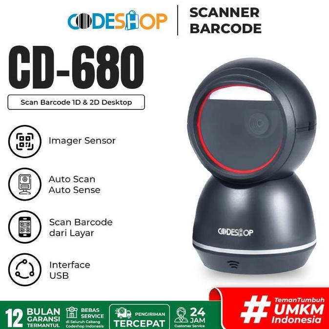 BEBAS ONGKIR - Codeshop CD-680 / CD680 / CD 680 Scanner Barcode Auto Sense Scan