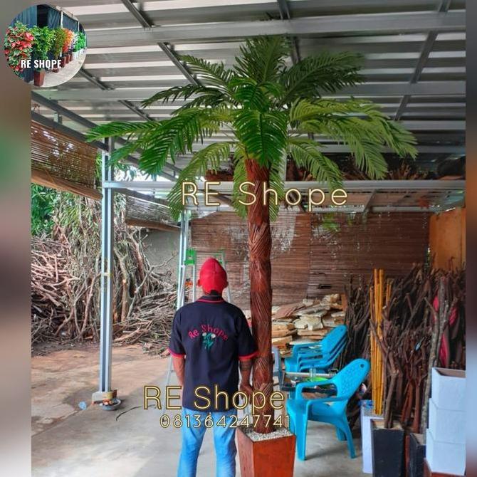 Terlaris Pohon Kurma Tinggi 2,5Mtrbunga Plastik-Pohon Palem Pohon Hias Dekorasi