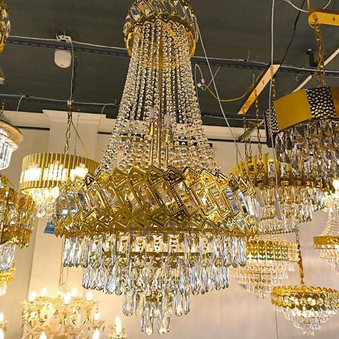 Terlaris Lampu Gantung Kristal 5017  Uk 40Cm Dan 60Cm Dengan Desain Elegan Dan Kilauan Mewah Untuk D