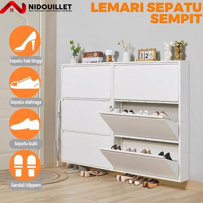 Terlaris Nidouillet Rak Sepatu Besi Rak Sepatu Susun Tertutup Rak Sepatu Besi Kuat Teba Rak Sepatu B
