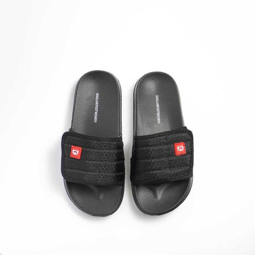 Diskon Ghulam Kids - Dave Sandal Anak Laki Laki Sendal Fliflop Karet Empuk Slide Ringan Hitam Sandal