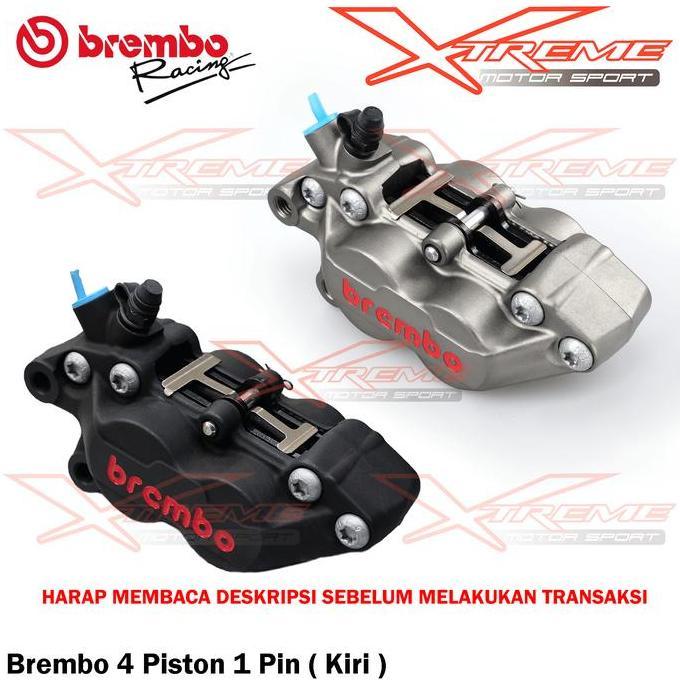 riyanzicer Kaliper Kiri Brembo 4 Piston 1 Pin 4P1P Gray / Black Sebelah Kiri Original Brembo Italy D