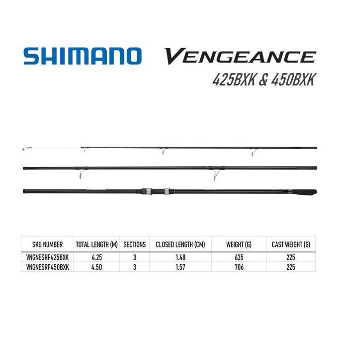 Shimano Vengeance 425BX 450BX Surf Rock Fishing Rod Joran Pasiran