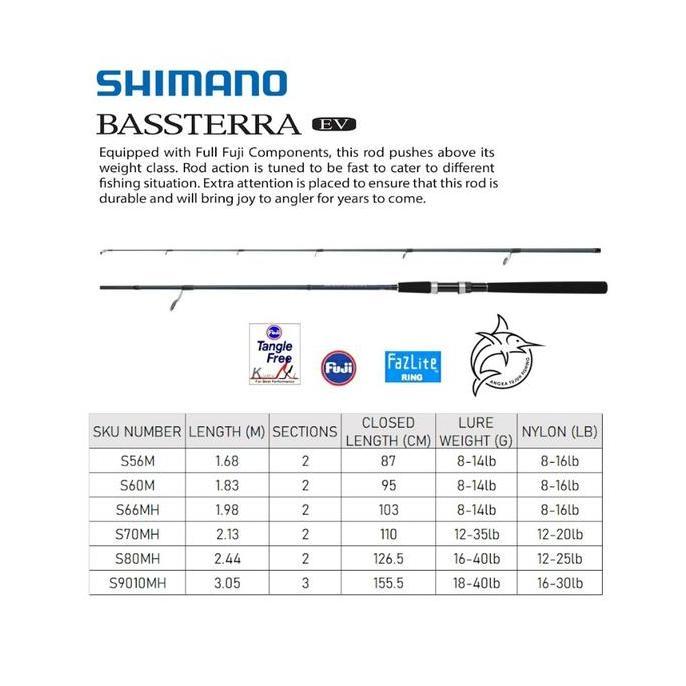 Shimano Bassterra EV Rod Joran Pancing Empang Kolam Danau Sungai