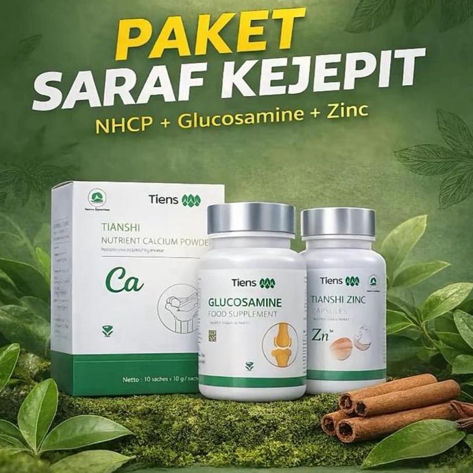 Tianshi Syaraf Kejepit Zinc Capsules+ Glucosamine + Thianshi Nutrient Calcium - untuk saraf kejepit 
