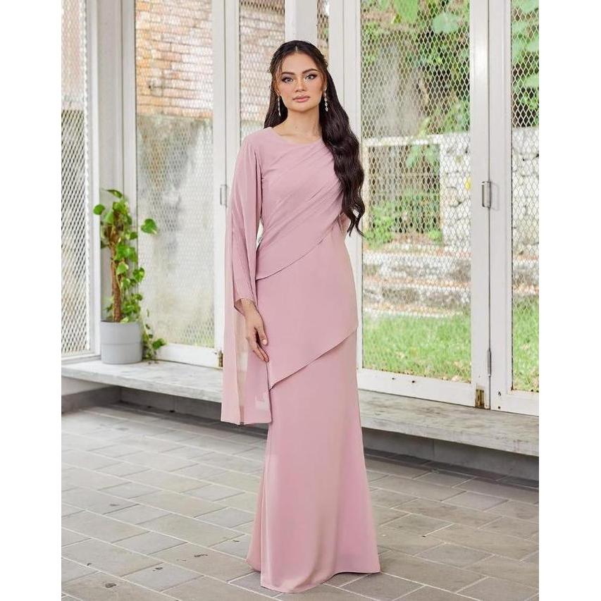 ASERRA Gaun Maxi COD DRESS MAXY KALILA Bahan Ceruty Babydoll Full Furing Ziper Belakang Press Body M
