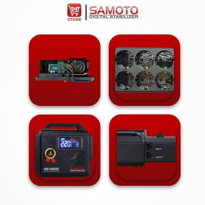 TERBARU - SAMOTO AVR1000G Stabilizer Relay Controlled Series 1000VA - GERMANY SOCKET