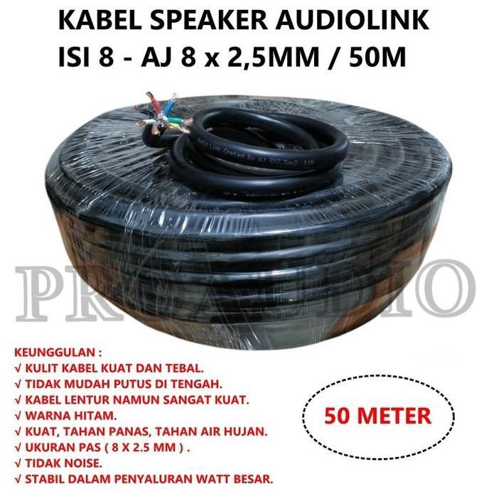 NEW Kabel Speaker Isi 8 AJ 8x2.5MM 8 x 2.5 MM 8 x 2,5 MM Audiolink ORI