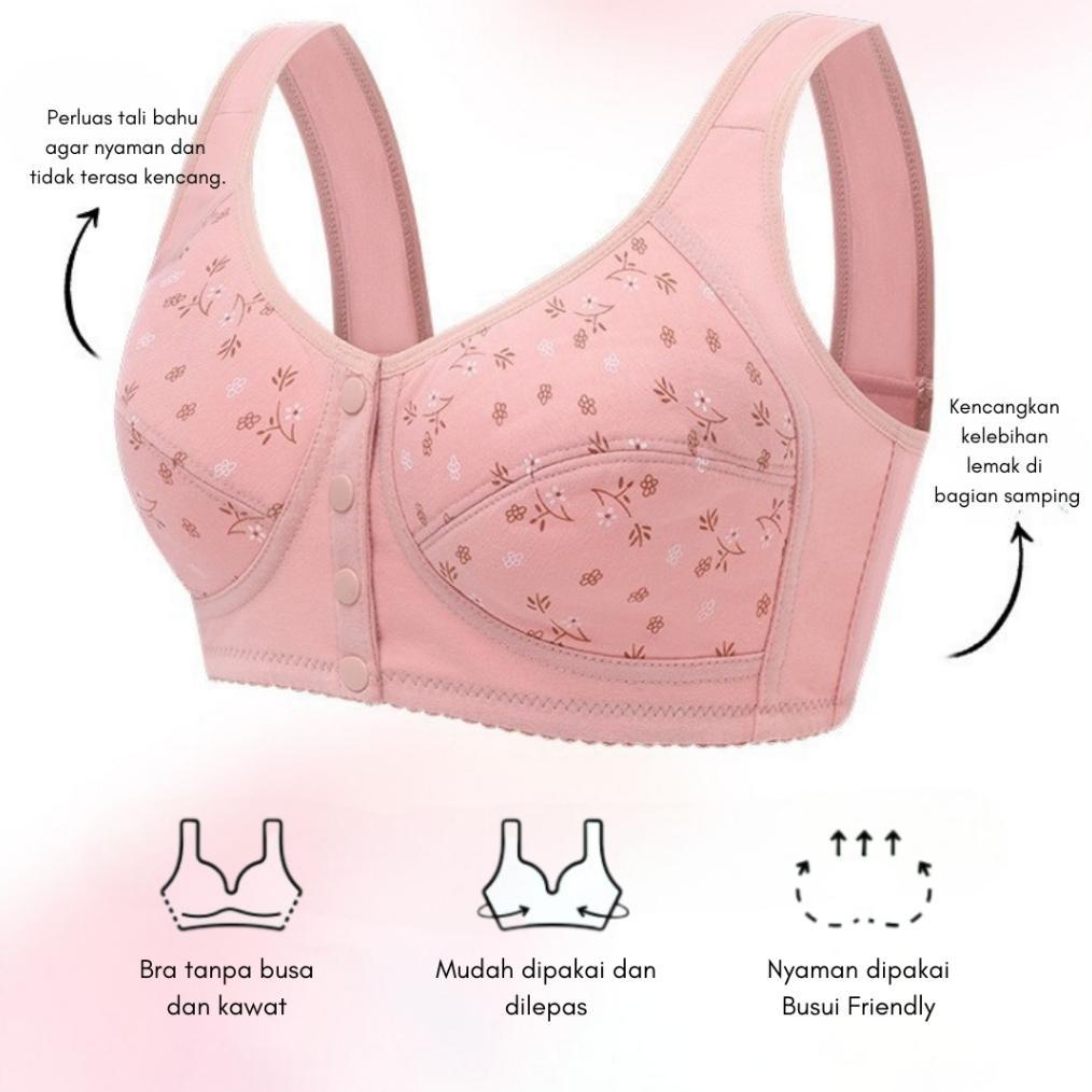 DISKON Bra Kancing Depan Motif Bunga 3975 Bra Busui BH Busui BH Wanita Bra Wanita Beha Wanita BRW