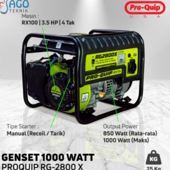 ,,,,,,,] Genset Pro-Quip USA RG2800X - 1000 Watt, Pembangkit Listrik
