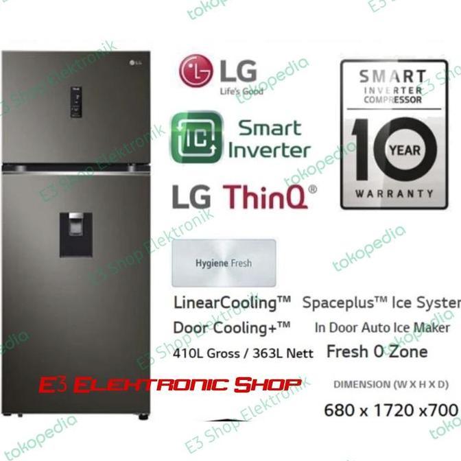 Kulkas LG GNF372PXAK Smart Inventer Water Dispenser Wifi GN F372 PXAK