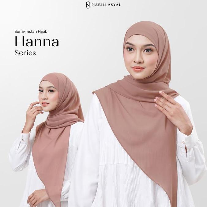 Headscarf- Nabillasyal | Hijab Segiempat Inner 2 In 1 | Hijab Semi-Instant | Ceruti | Hanna Series
