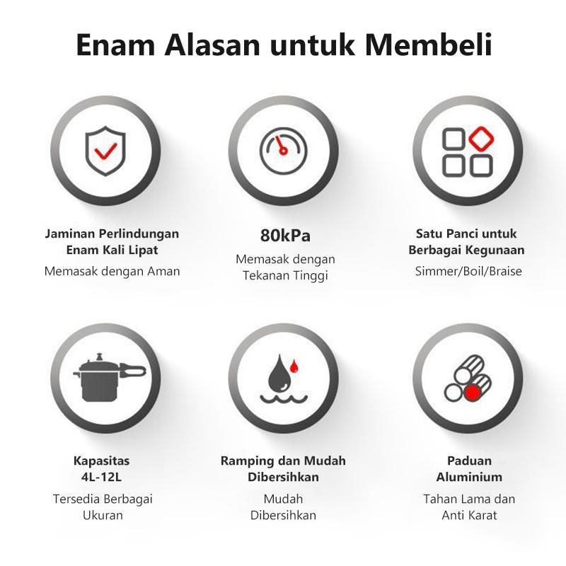 Lekepu Presto Stock Pot Happy Call 3L 4L 6L 8L 10L 12L 15L 18L With Steamer Alumunium Serbaguna Anti