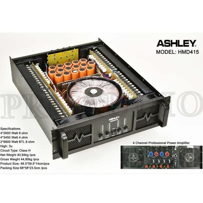 TERMURAH - POWER AMPLIFIER ASHLEY HMD415 / HMD 415 / 4CHANNEL 4X2000 WATT GARANSI