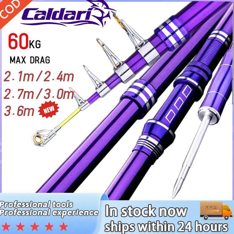 Joran Pancing Carbon Fiber Sea Fishing Rod 2.1M-3.6M/7 Tongkat Stik Pancing 3.6Meter Stick Pancingan