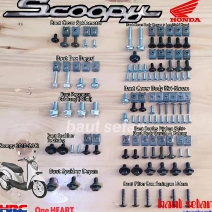 baut fulset body honda scoopy fi 2012/2017. baut full set scoopy fi