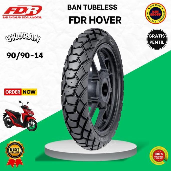 FDR Hover [80/90 90/90 100/80 - 14] Ban Depan Ban Motor FDR Hover Tahu Matic Tubeless (FREE PENTIL)