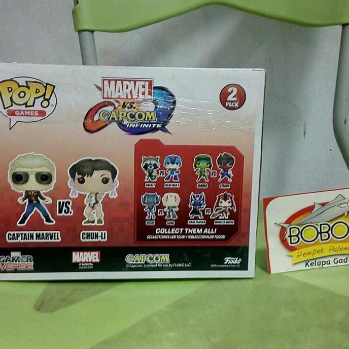 HOT SALE FUNKO POP CAPTAIN MARVEL VS CHUN LI MARVEL VS CAPCOM GAMER VERSE TERMURAH