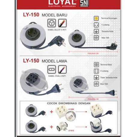 Loyal Ly150 Mini Kabel Rol Roll Travel Colokan Listrik 3 Lubang 3M