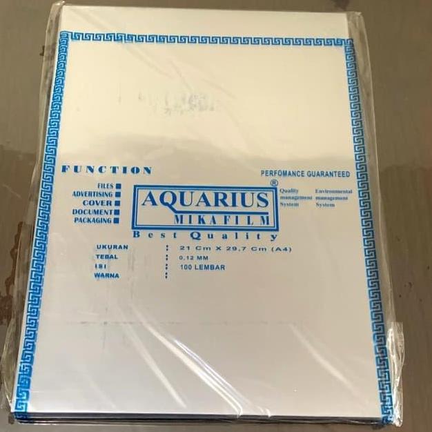 Plastik Mika Bening (Mika Film) Jilid Aquarius F4/A4 0.12 Mm