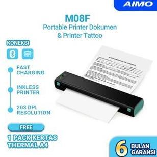 ferolaiuh - aimo m08f printer portable thermal printer a4 hvs/printer tattoo wireless bluetooth inkl