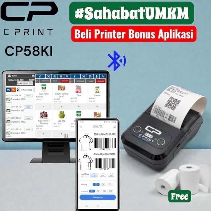 BANFOSOSHOP99 - [ BISA COD ] MOBILE PRINTER BLUETOOTH THERMAL RECEIPT PPOB/KASIR 58MM CPRINT CP-58KI