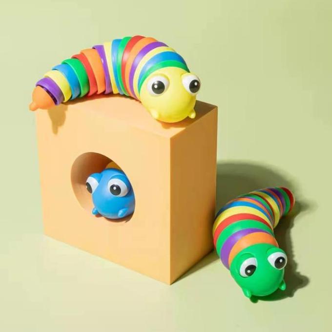 Promo Gf Mainan Fidget Slug Ulat Dan Siput Fidget Slug Toys Mainan Ulat Rainbow Cod