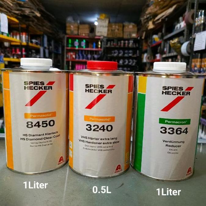 Grosir Clear Coat Spies Hecker Hs Diamond 8450 1L + 0.5L Hardener 3240 + 1L Thinner 3364 ( Edisi Cle