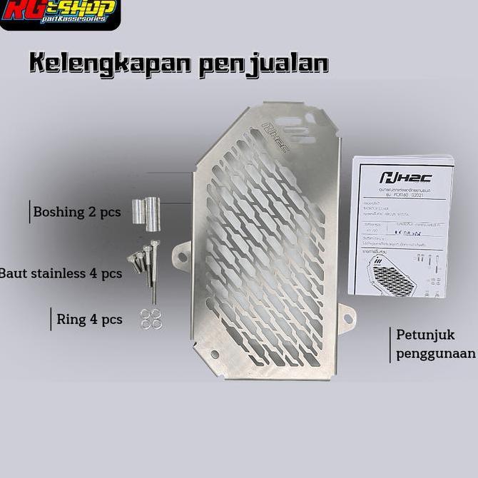 Cover pelindung radiator stainless H2C Thailand Vario 160 PCX 160 Original