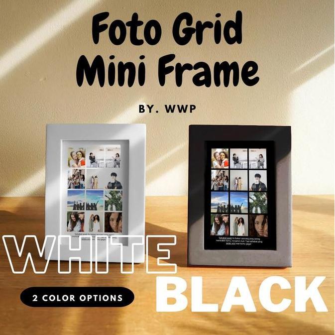 Clip- Foto Grid Miniframe Custom Foto + Bingkai 4R - Frame Foto Kustom Dengan Bingkai Minimalis Polo