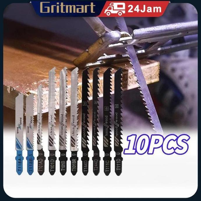 FALFEZ 10pcs Mata gergaji Kayu Reciprocating Jigsaw Mata Gergaji Jigsaw PVC Jig Saw Blade Ukir Wood 
