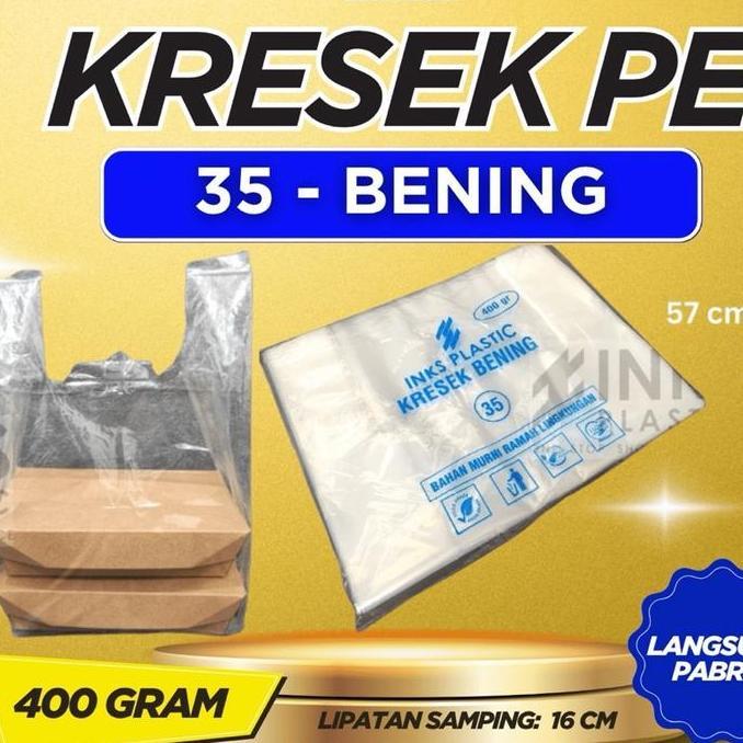 Newbitc- Langsungbungkus- Kresek Pe Bening 35 Inks Kantong  Pe Bening
