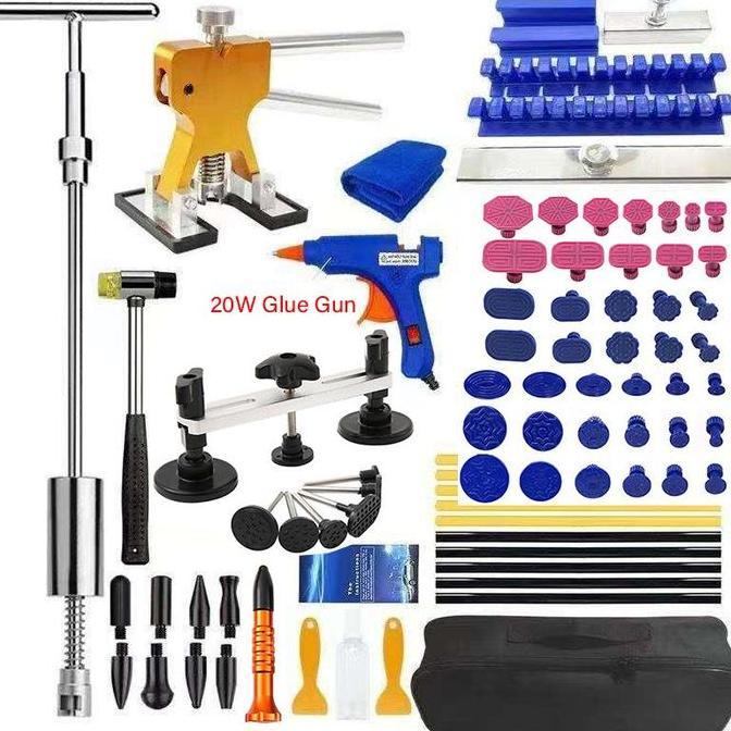 AQZEVUN 83pcs/Set Alat Penghilang Penyok Bentuk T Penarik Penyok Mobil Penarik Body Mobil Penyok Ala