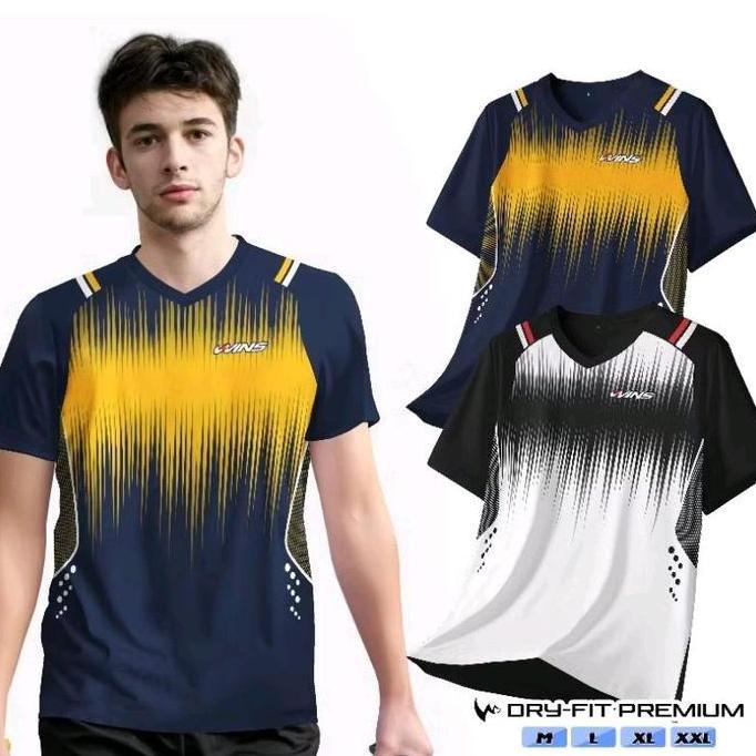 WINS DJ JERSEY BADMINTON JERSEY OLAHRAGA DEWASA BAJU BADMINTON JERSEY LARI JERSEY VOLLY DRYFIT PREMI