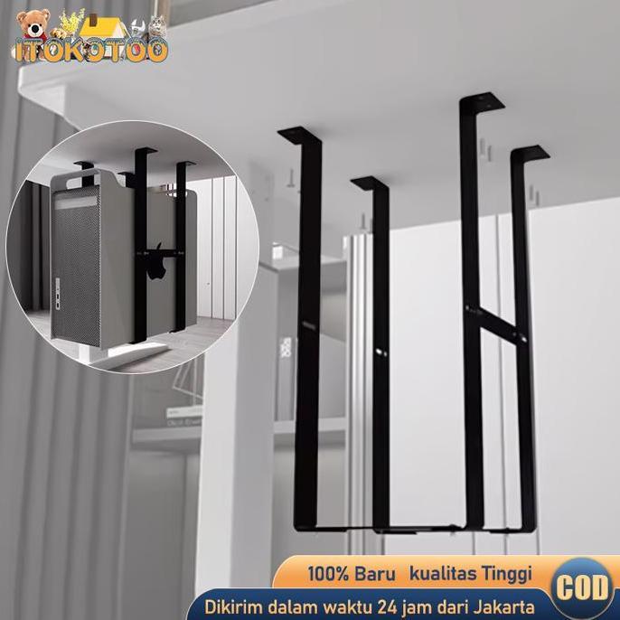 AQZEVUN Bracket Casing Komputer Rak CPU Minimalis Tray CPU Komputer Bracket Gantung Dinding CPU Komp