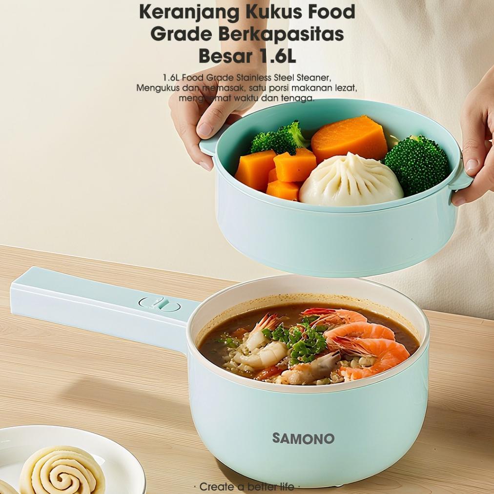 Sale SAMONO Panci Listrik 2L Anti Lengket alat dapur alat masak alat masak listrik panci mpasi bayi 