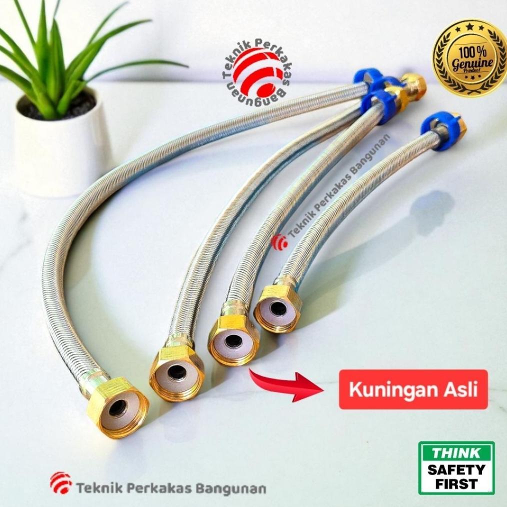 BEST DEALS Selang fleksibel flexible hose anyam stainless  kepala mur drat kuningan asli wastafel cl