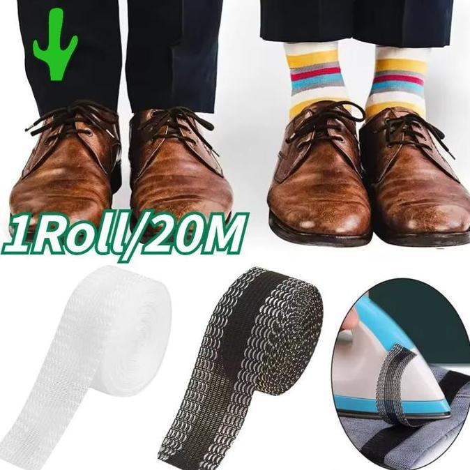 RGPOTZ 1Roll/20m Lem Pemendek Celana Pemendek Celana Perekat Celana Lem Potong Celana Lem Perekat Ce