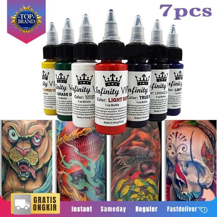 7Pcs/Set Tinta Tattoo 7 Warna Tinta Tatto 30Ml Tatto Ink Tato Pigment Tato Tattoo Ink Original