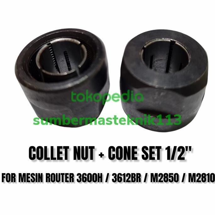 Baru collet nut untuk mesin router 3600 3600H 3601 collet cone set 1/2" kuncian mata mesin router 36